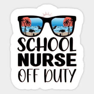 School Nurse Off Duty Sunglasses Beach Summer Sticker